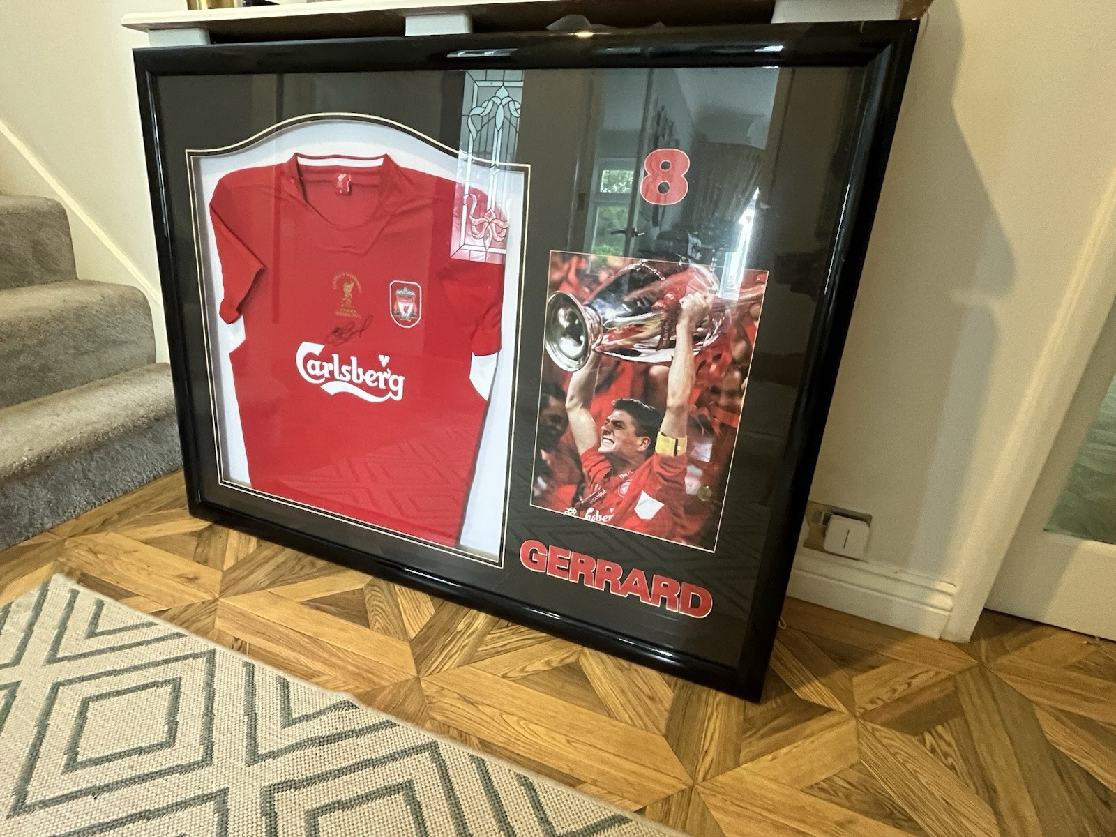 Steven Gerrard Liverpool 2005 Istanbul Champions League Hand-Signed Shirt Framed for sale on Ebay
