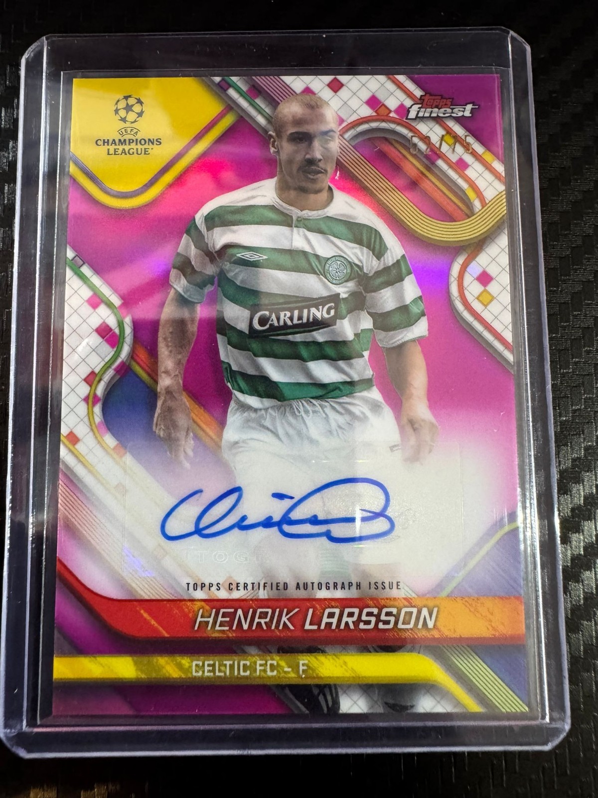 Henrik Larsson /75 Auto Celtic Barcelona Sweden Topps Finest for sale on Ebay