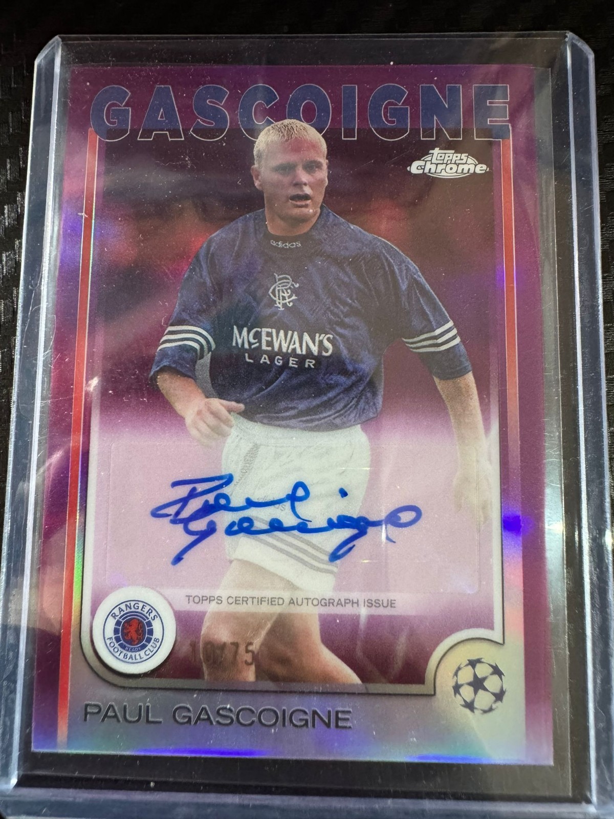 Paul Gascoigne /75 Auto Rangers Everton Spurs Lazio England Topps UCC Chrome for sale on Ebay
