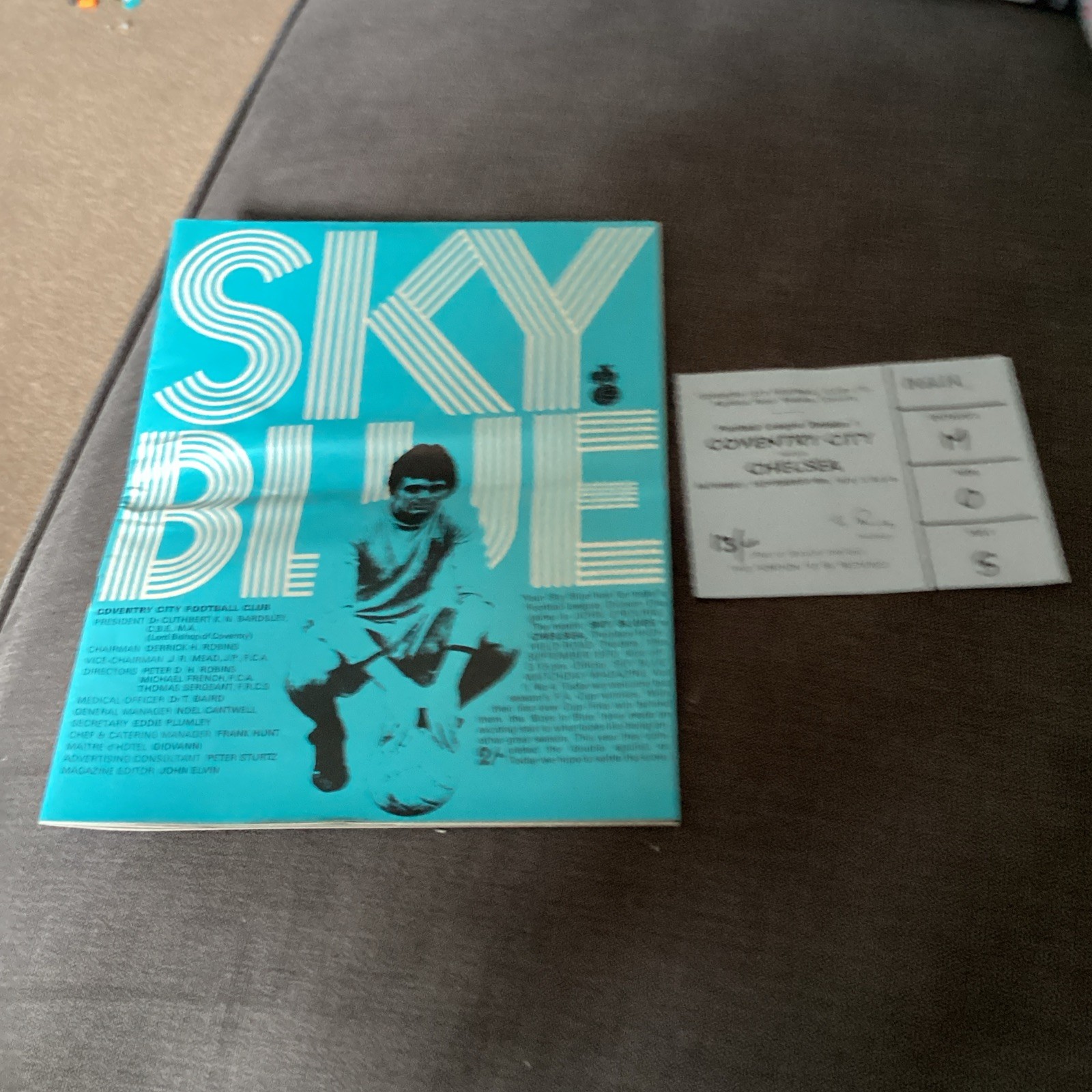 1970/71 Coventry city v Chelsea plus match ticket for sale on Ebay