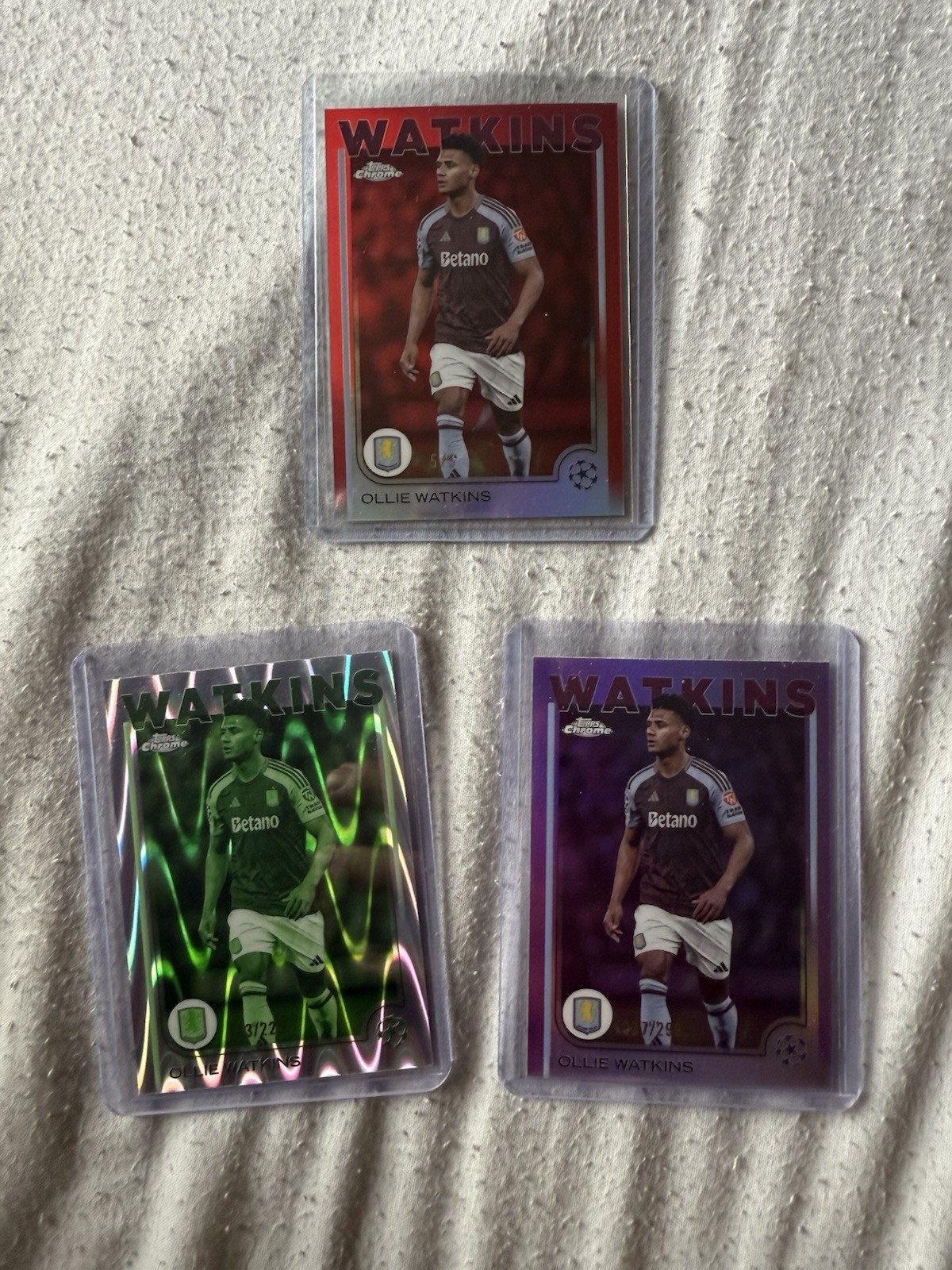 Topps Chrome 2024/25 Ollie Watkins Aston Villa /5 , /225 , /299 for sale on Ebay