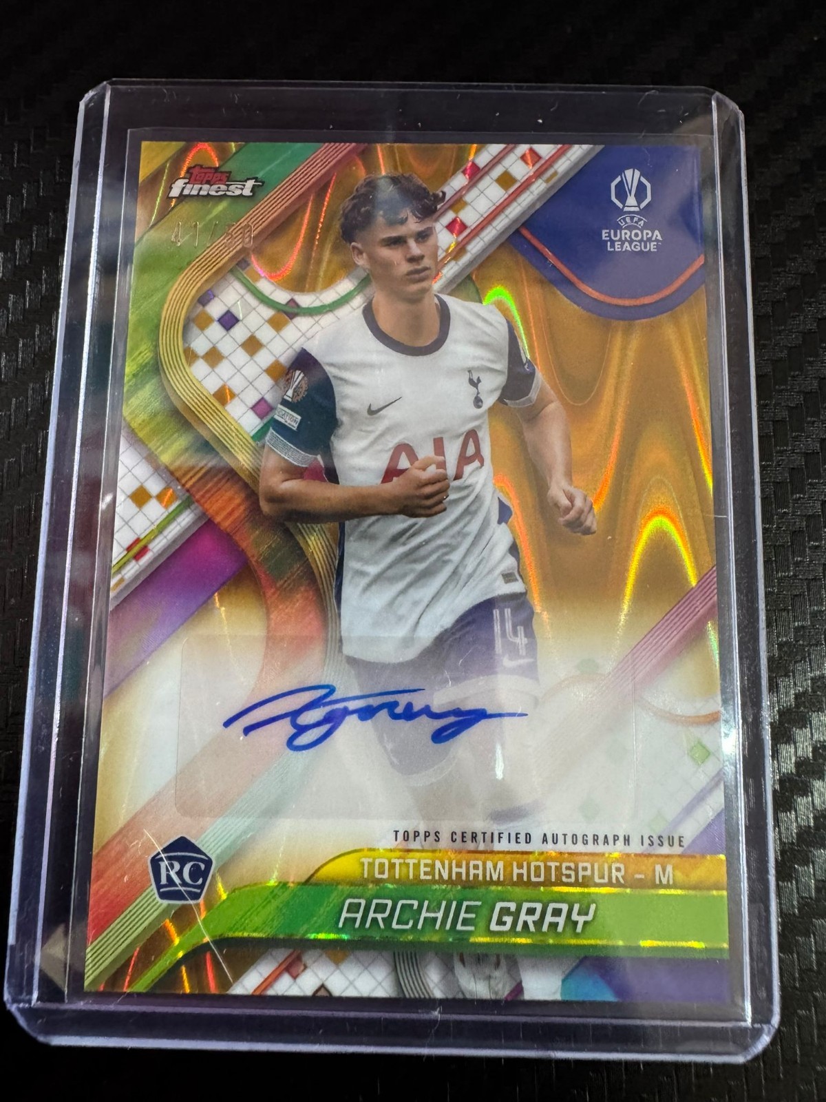 Archie Gray /50 Auto Tottenham Spurs England Topps Finest for sale on Ebay