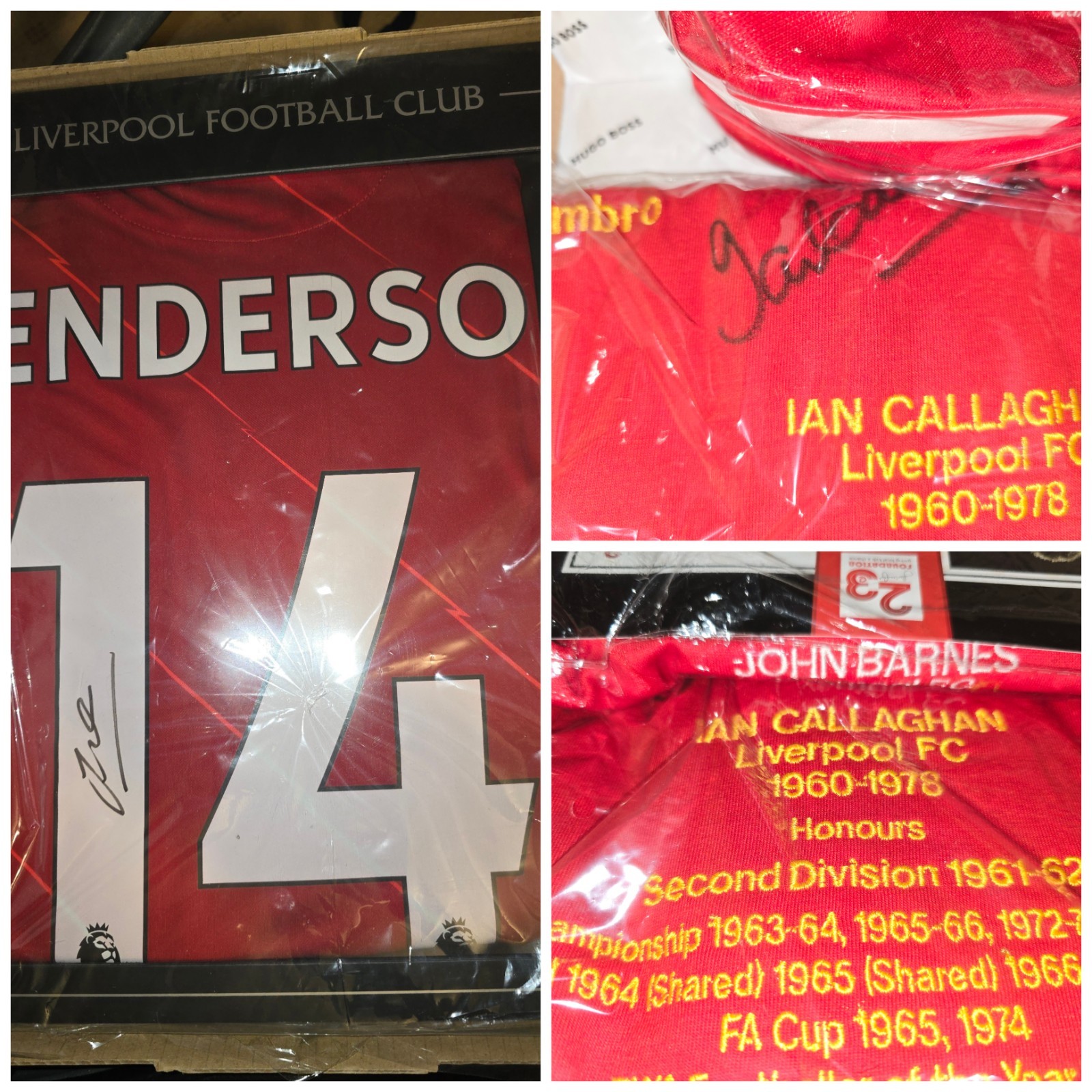 Signed Ian Callaghan John Barnes Jordan Henderson Shirts From Liverpool FC Store for sale on Ebay