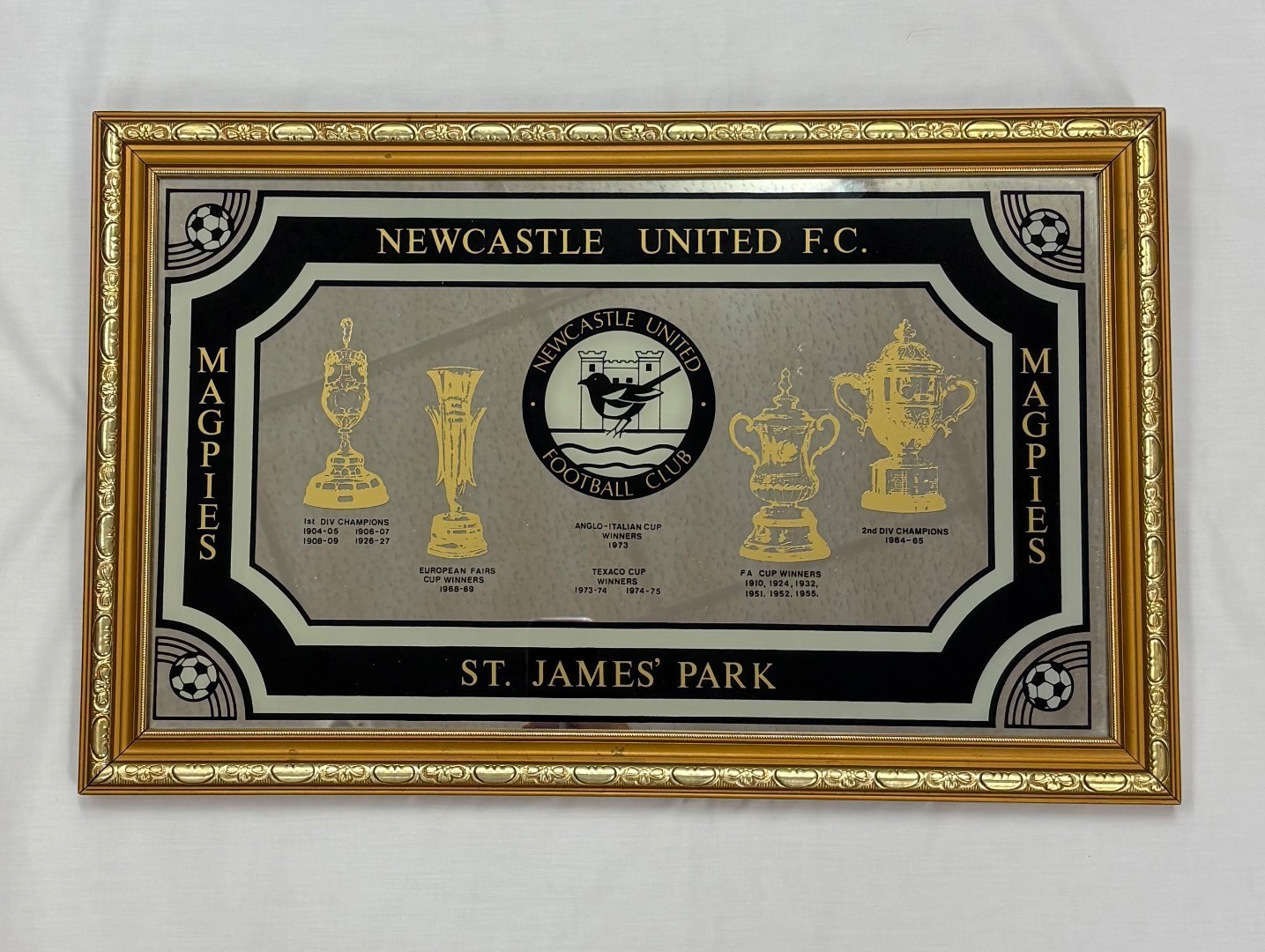 NEWCASTLE UNITED FC Vintage Commemorative Mirror - CG I10 for sale on Ebay