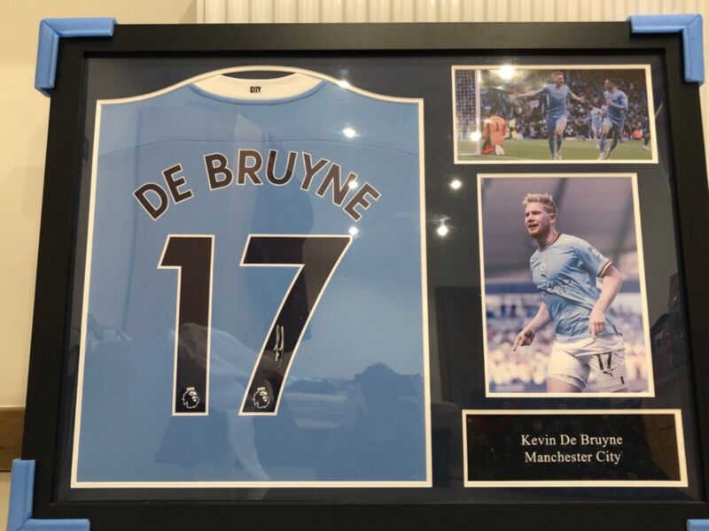FRAMED KEVIN DE BRUYNE SIGNED MANCHESTER CITY FOOTBALL SHIRT WITH PROOF & COA for sale on Ebay