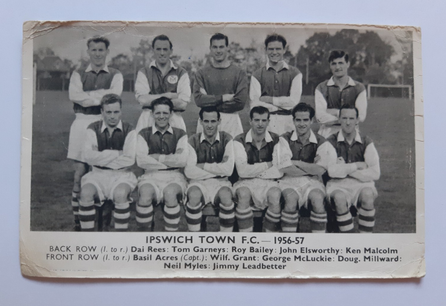 Daily Express Ipswich Town postcard 1956/57 for sale on Ebay