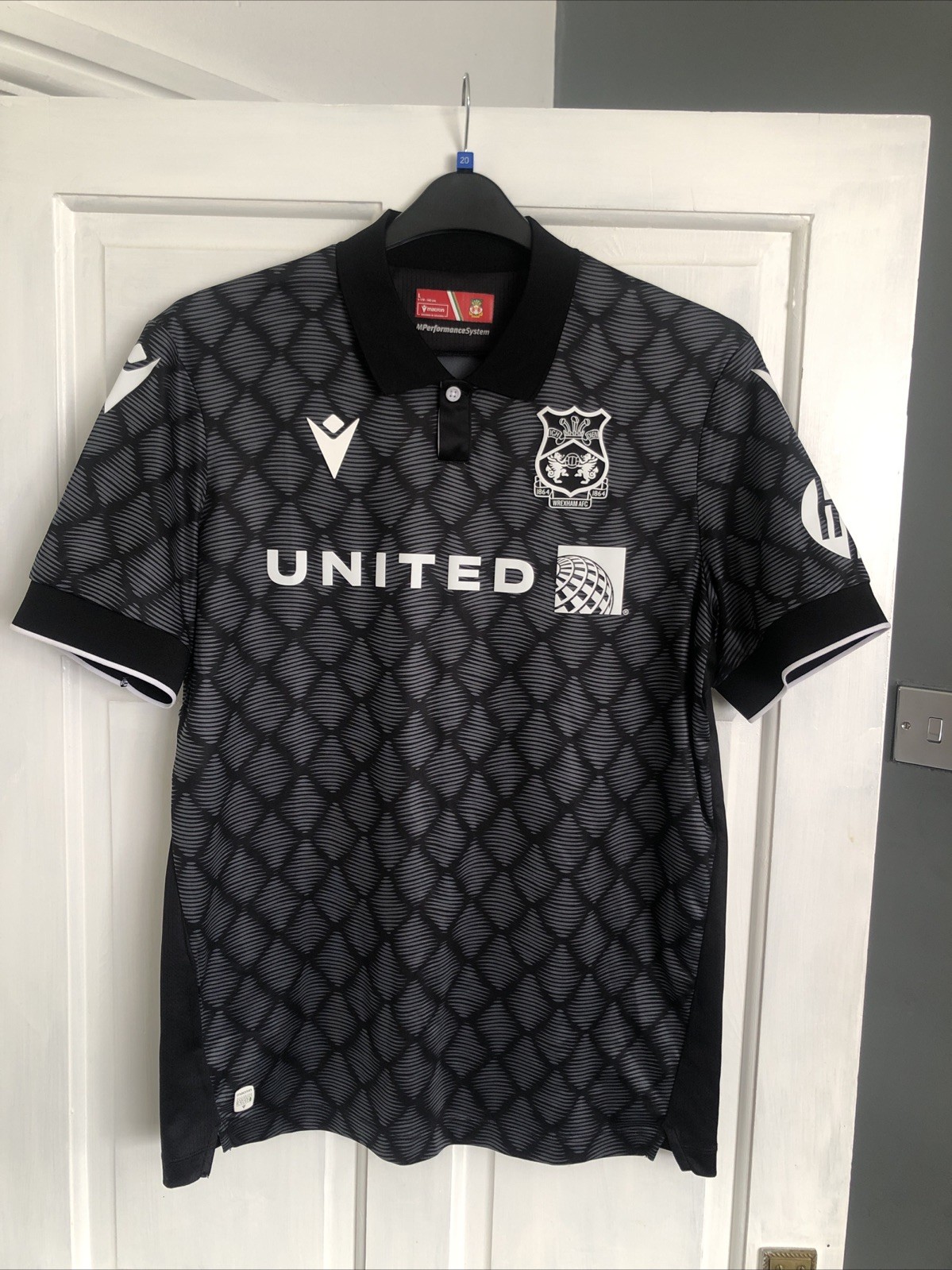 Official Wrexham 2024/25 Macron Black Away Shirt. Size Large for sale on Ebay