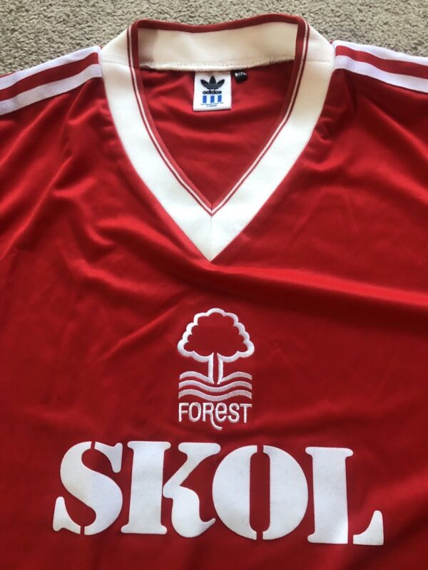 Nottingham Forest 1984-86 Adidas. SKOL replica shirt XL for sale on Ebay