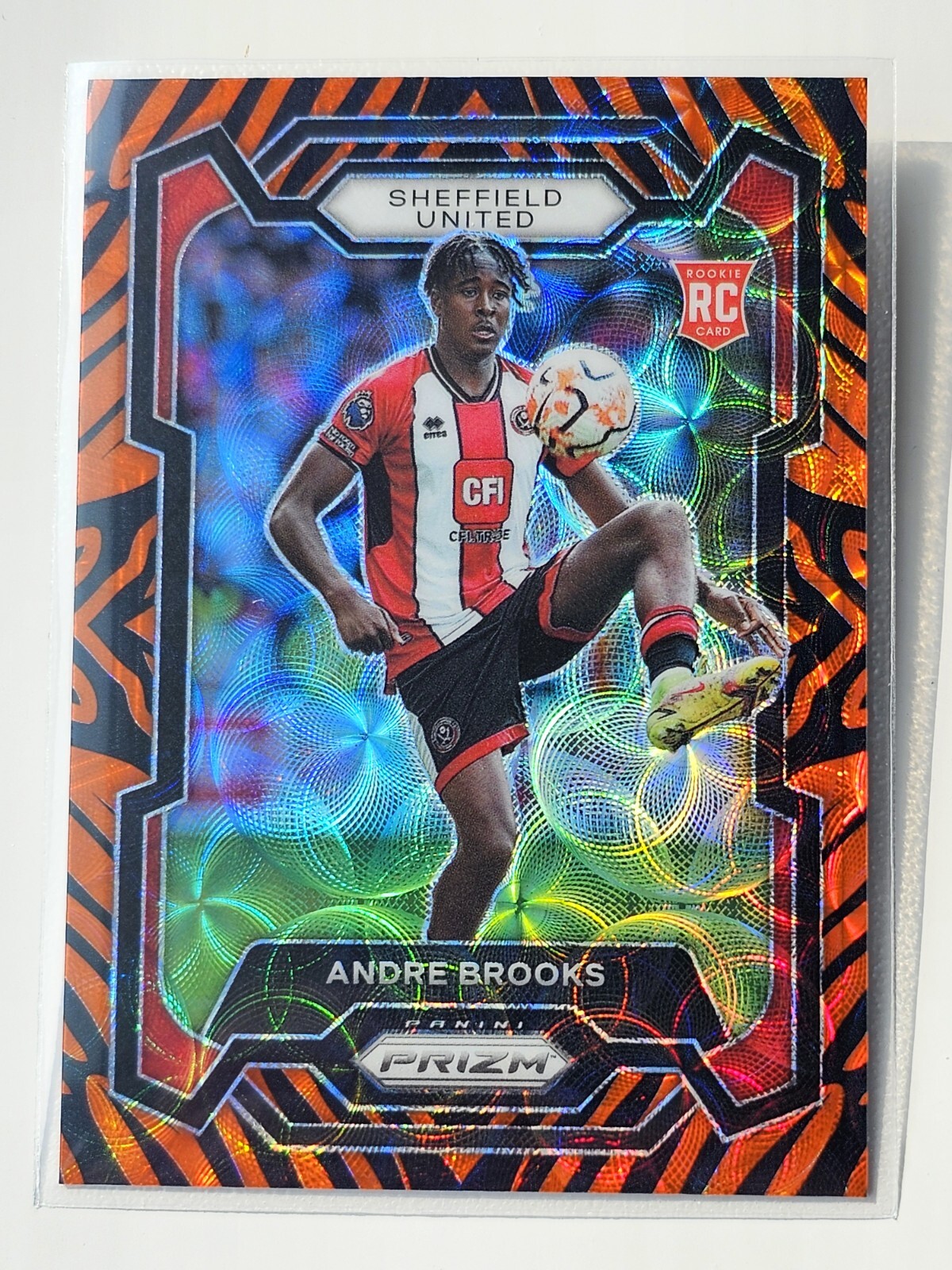 2023-24 Panini Prizm Choice Andre Brooks Tiger Stripe SSP - Sheffield United RC for sale on Ebay