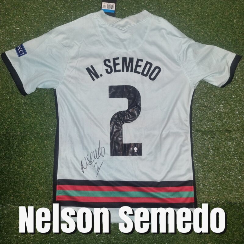 Nelson Semedo Signed Portugal Shirt Benfica Barcelona Wolves  for sale on Ebay