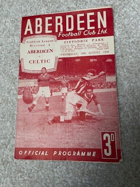 Aberdeen V Celtic 18/08/1948 - Scottish League 'A' Division for sale on Ebay