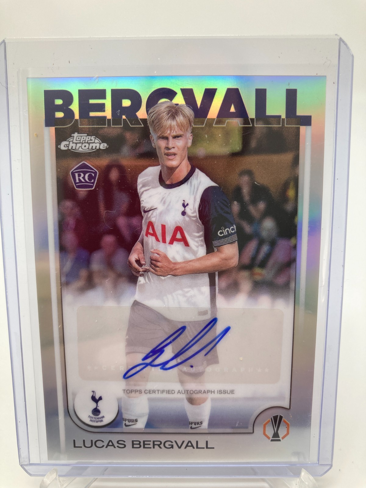 TOPPS CHROME 24/25 LUCAS BERGVALL TOTTENHAM AUTO BASE. for sale on Ebay