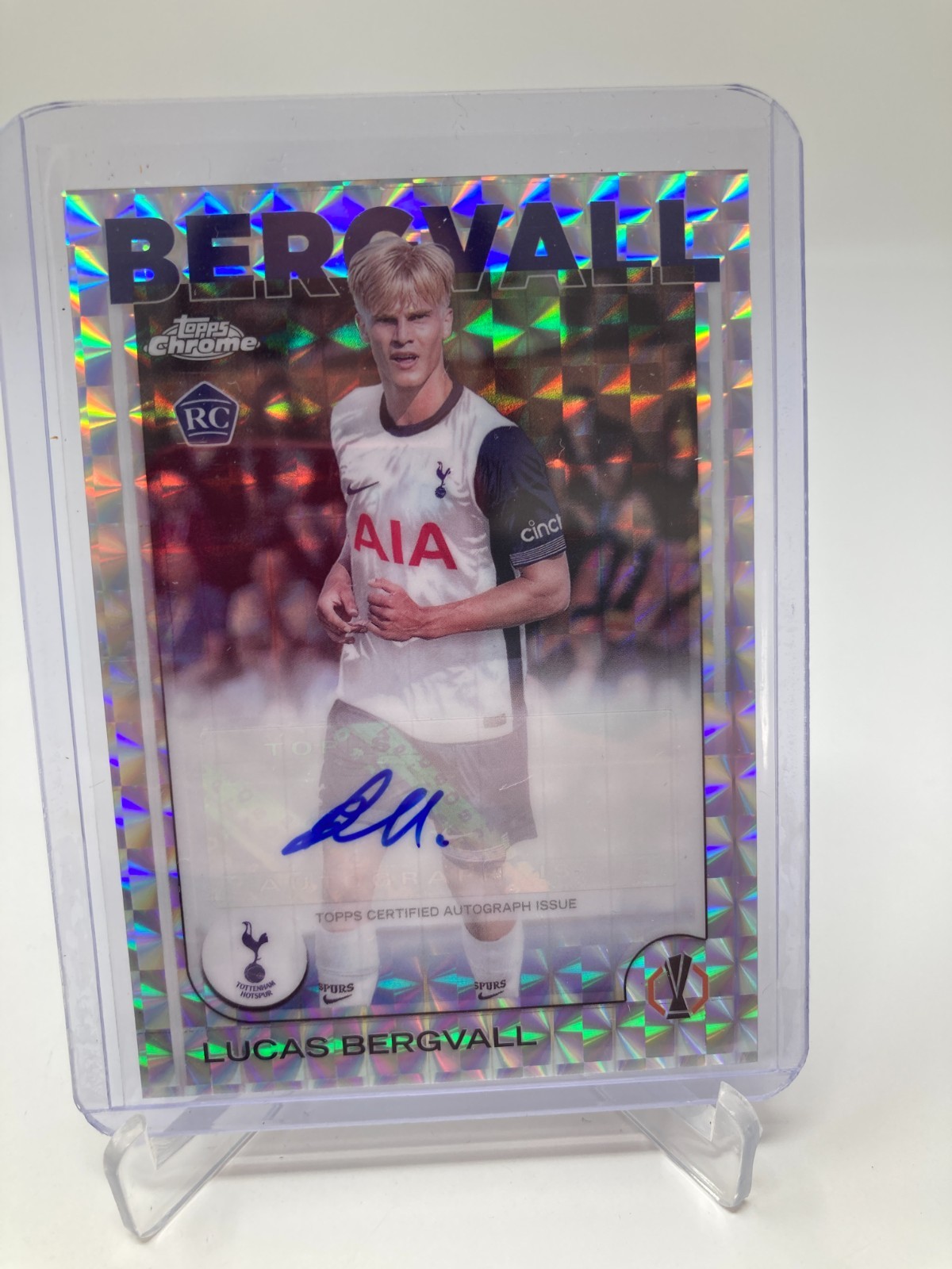 TOPPS CHROME 24/25 LUCAS BERGVALL TOTTENHAM GEOMETRIC AUTO . for sale on Ebay