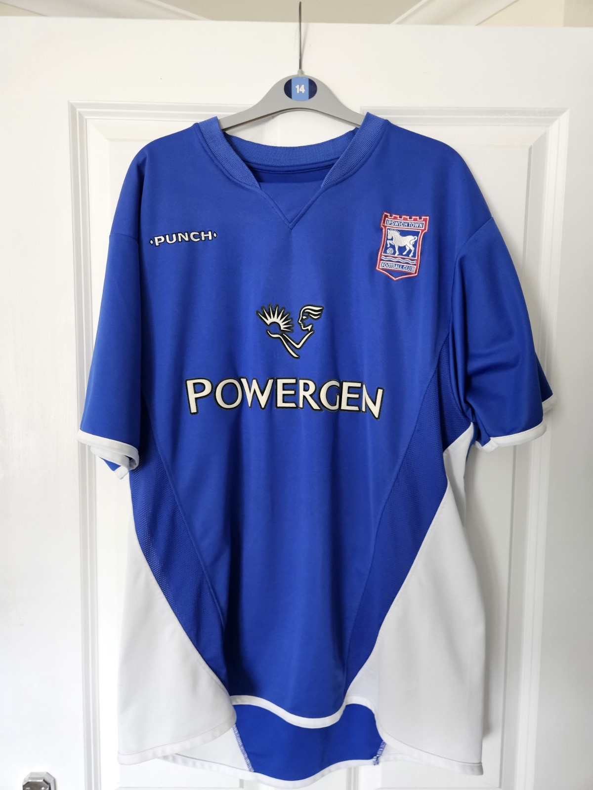 Ipswich Town 2003/04  home shirt made by Punch with Embossed Powergen Logo for sale on Ebay