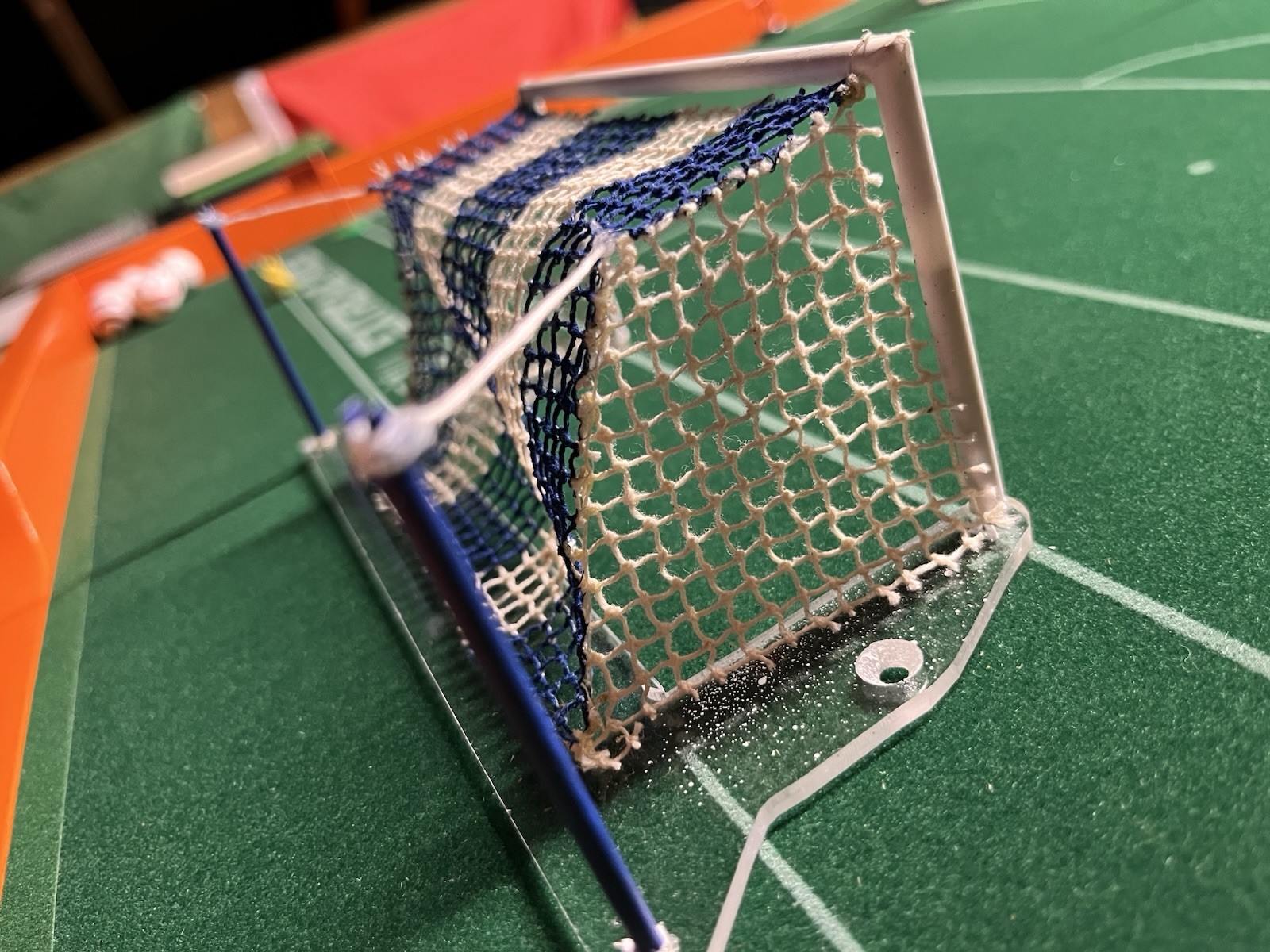 Subbuteo Table Football Goals modern blue/white striped  for sale on Ebay