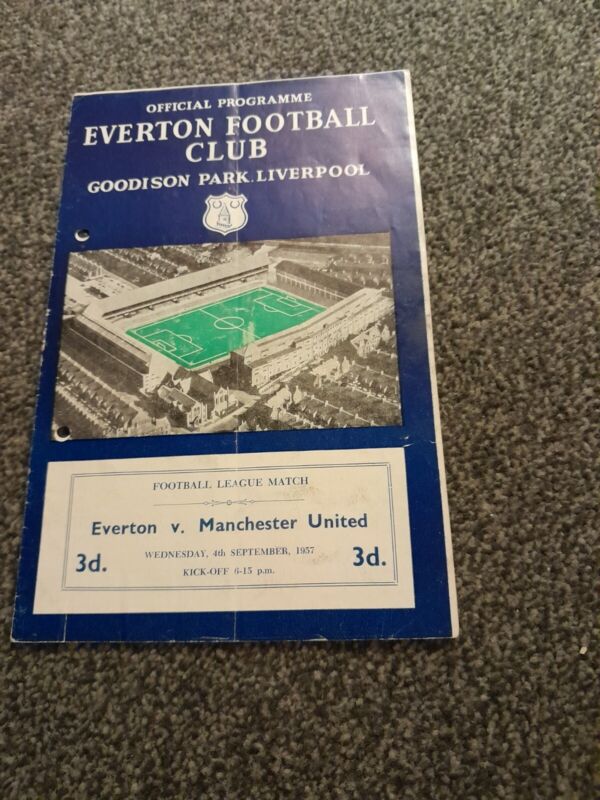 EVERTON v MANCHESTER UNITED 1957/1958 Munich season for sale on Ebay