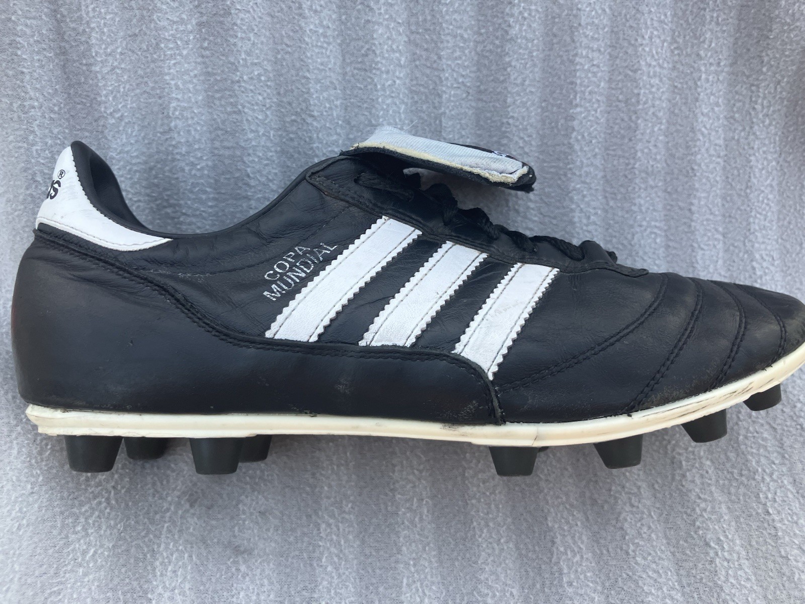 Used MENS Adidas Copa Mundial FG Moulded Black Leather Football Boots – Size 9 for sale on Ebay