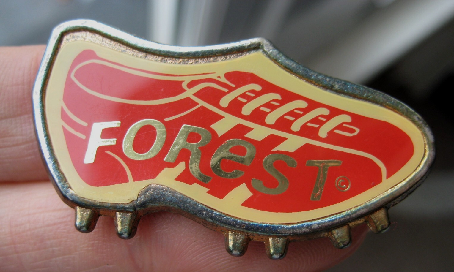 NOTTINGHAM FOREST FOOTBALL CLUB vintage 1970s Coffer football BOOT pin BADGE for sale on Ebay