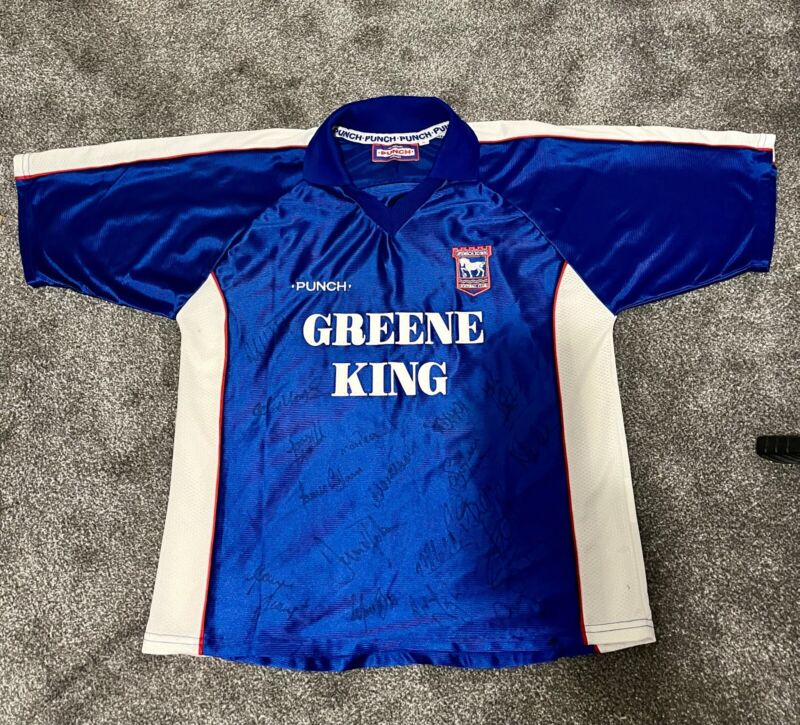 Ipswich Town FC 1999/2000 Men’s Football Shirt - Signed for sale on Ebay