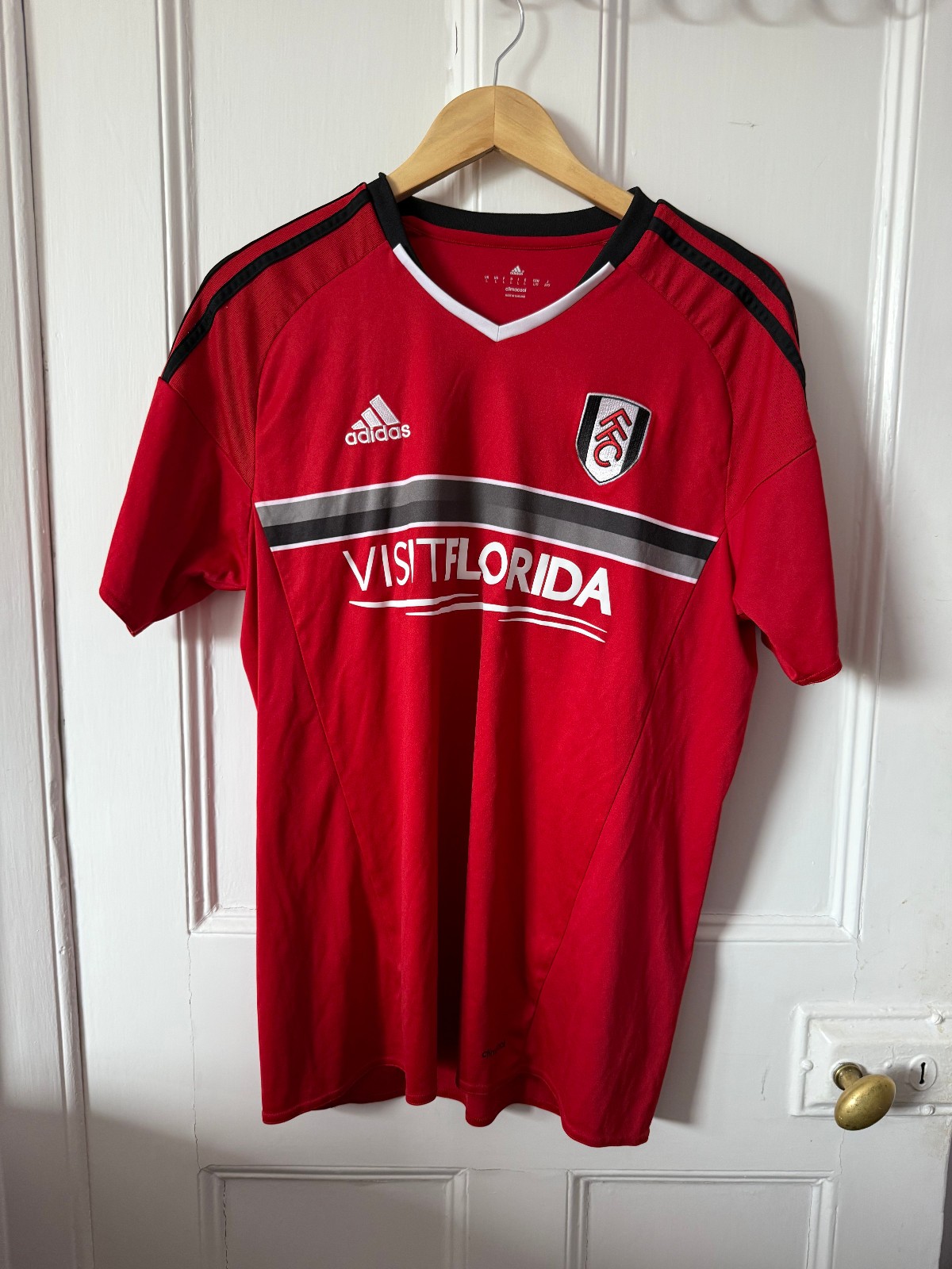 Fulham FC Adidas 2015/2016 Red Visit Florida Large #11 Mens Football Shirt for sale on Ebay