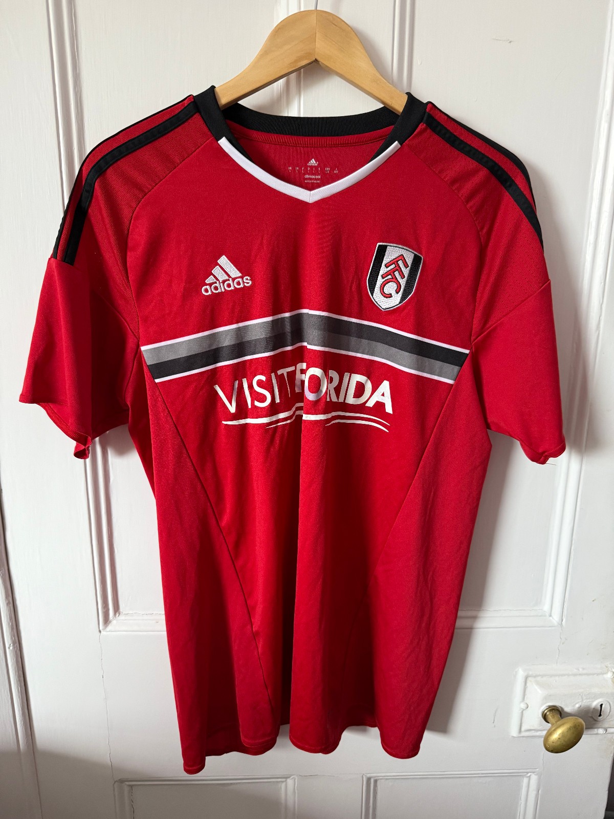 Fulham FC Adidas 2015/2016 Red Visit Florida Large #20 Mens Football Shirt for sale on Ebay