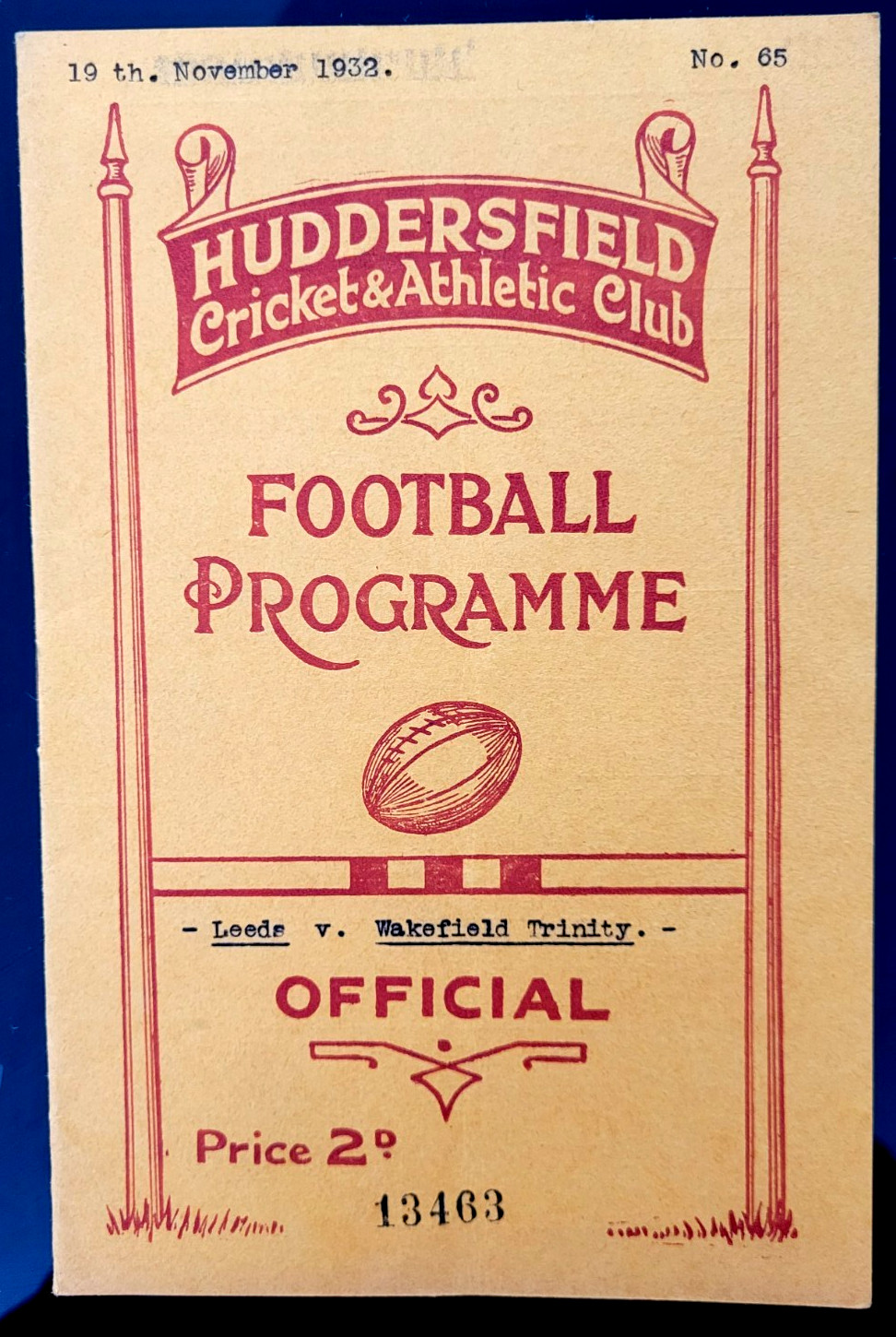 1932 YORKSHIRE CUP FINAL: Leeds v Wakefield Trinity, from Fartown, Superb, RARE! for sale on Ebay