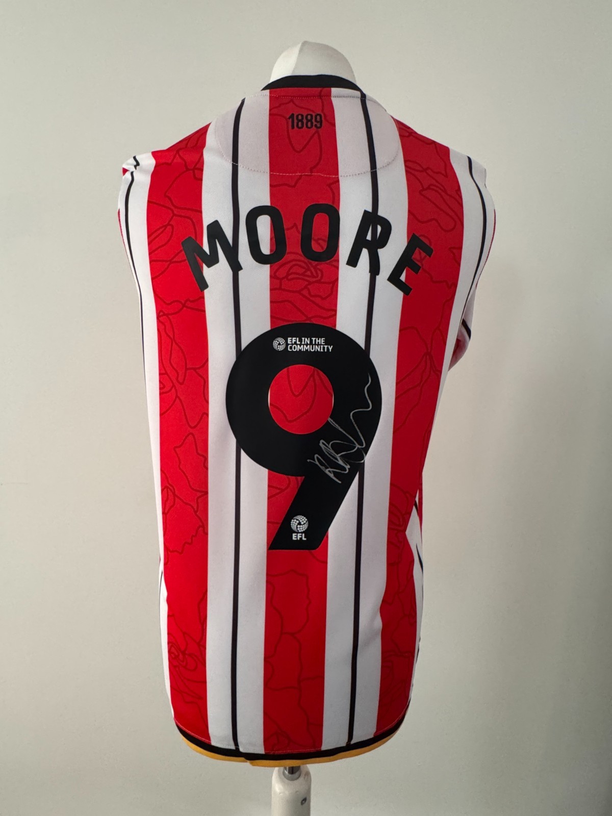 Signed KIEFFER MOORE Shirt - Sheffield United -PROOF/COA- Wales Bournemouth for sale on Ebay