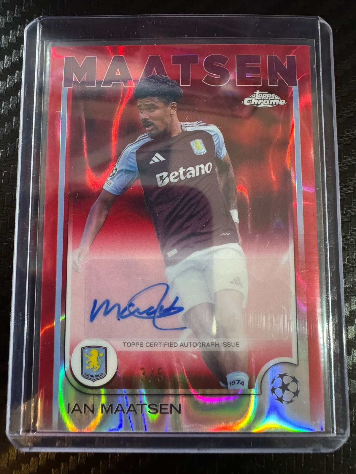 Ian Maatsen /5 Auto Aston Villa Chelsea Netherlands Dutch Topps UCC Chrome for sale on Ebay