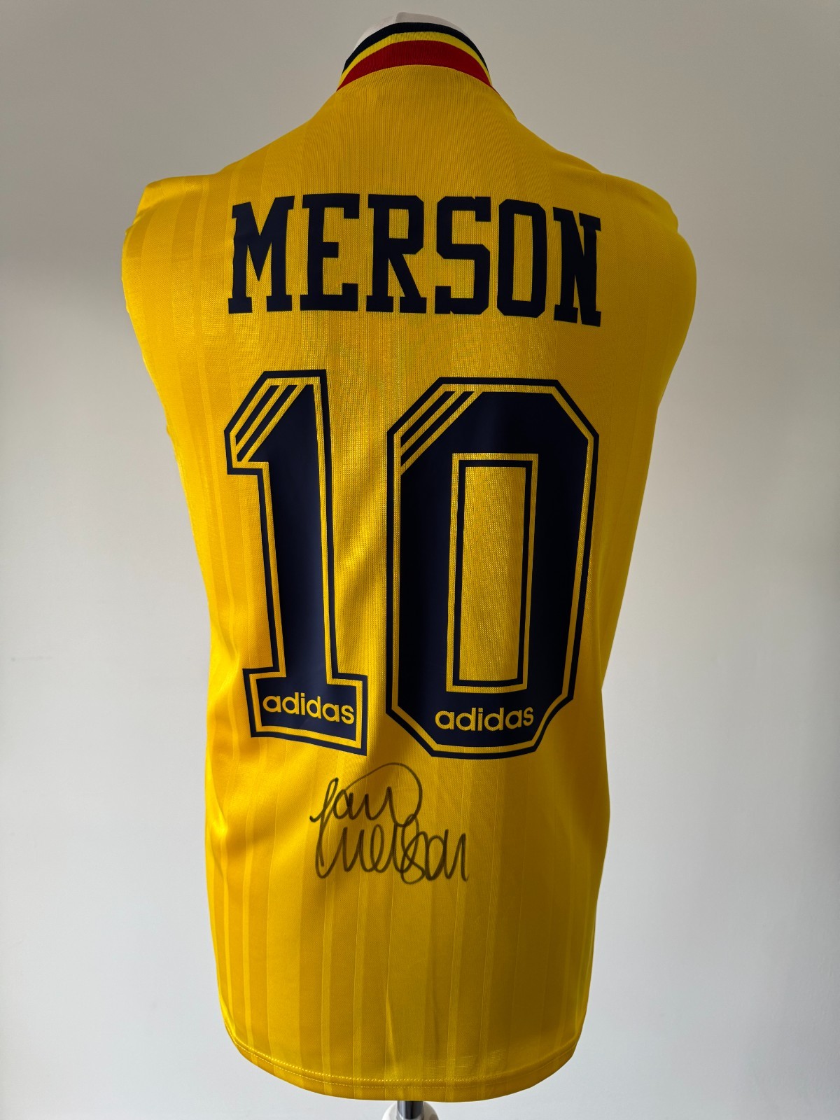 Signed PAUL MERSON Shirt - Arsenal -PROOF/COA- England Portsmouth Aston Villa for sale on Ebay