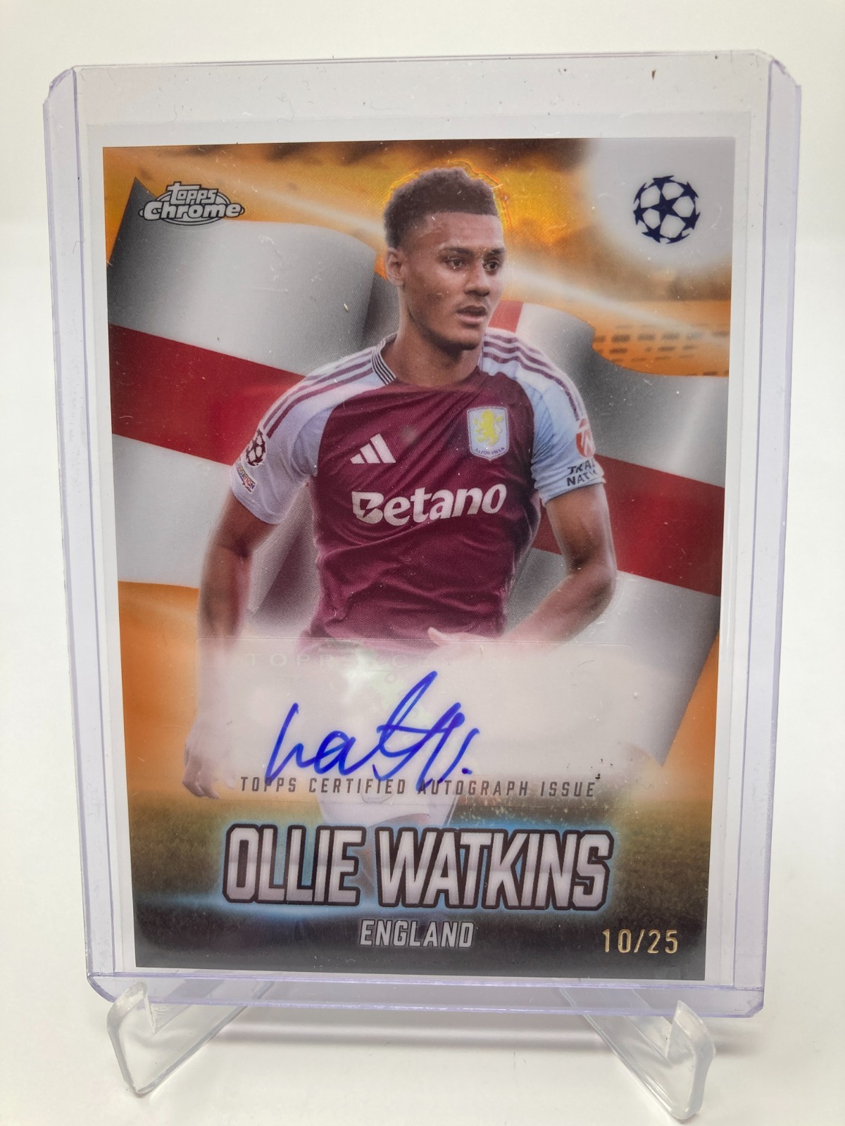 TOPPS CHROME 24/25 OLLIE WATKINS ASTON VILLA GLOBAL ATTRACTION AUTO 10/25 for sale on Ebay
