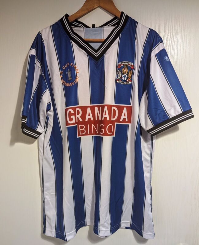 Coventry City 1987 FA Cup Final Replica Shirt Size XL #9 for sale on Ebay