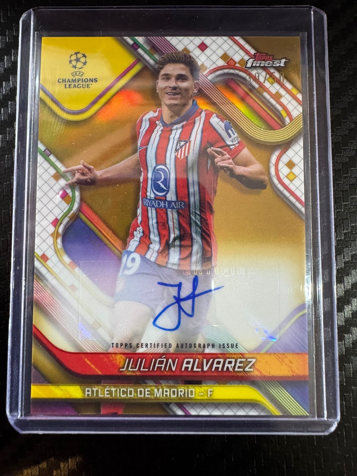 Julian Alvarez /50 Auto Atletico Madrid Manchester City Argentina Finest for sale on Ebay