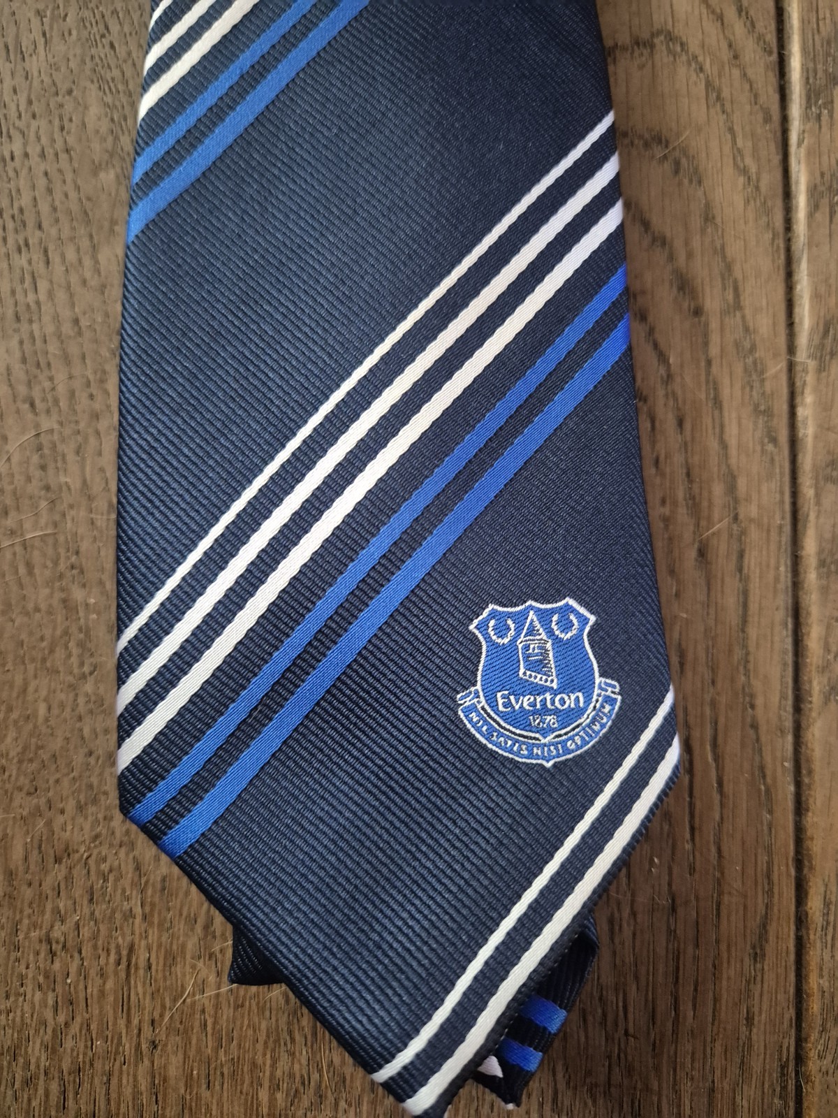 Everton FC Tie Blue and Silver for sale on Ebay