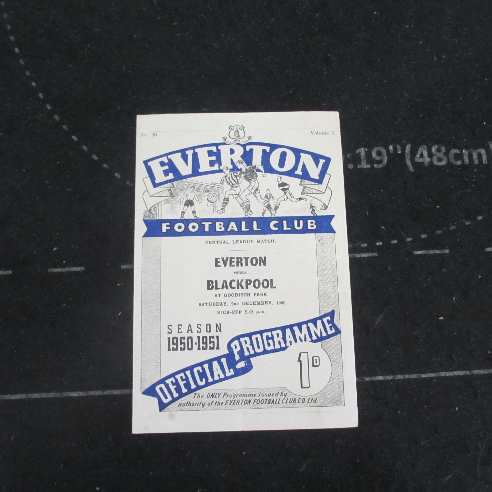 Everton Res v Blackpool Res Central Lge 1950/1 for sale on Ebay