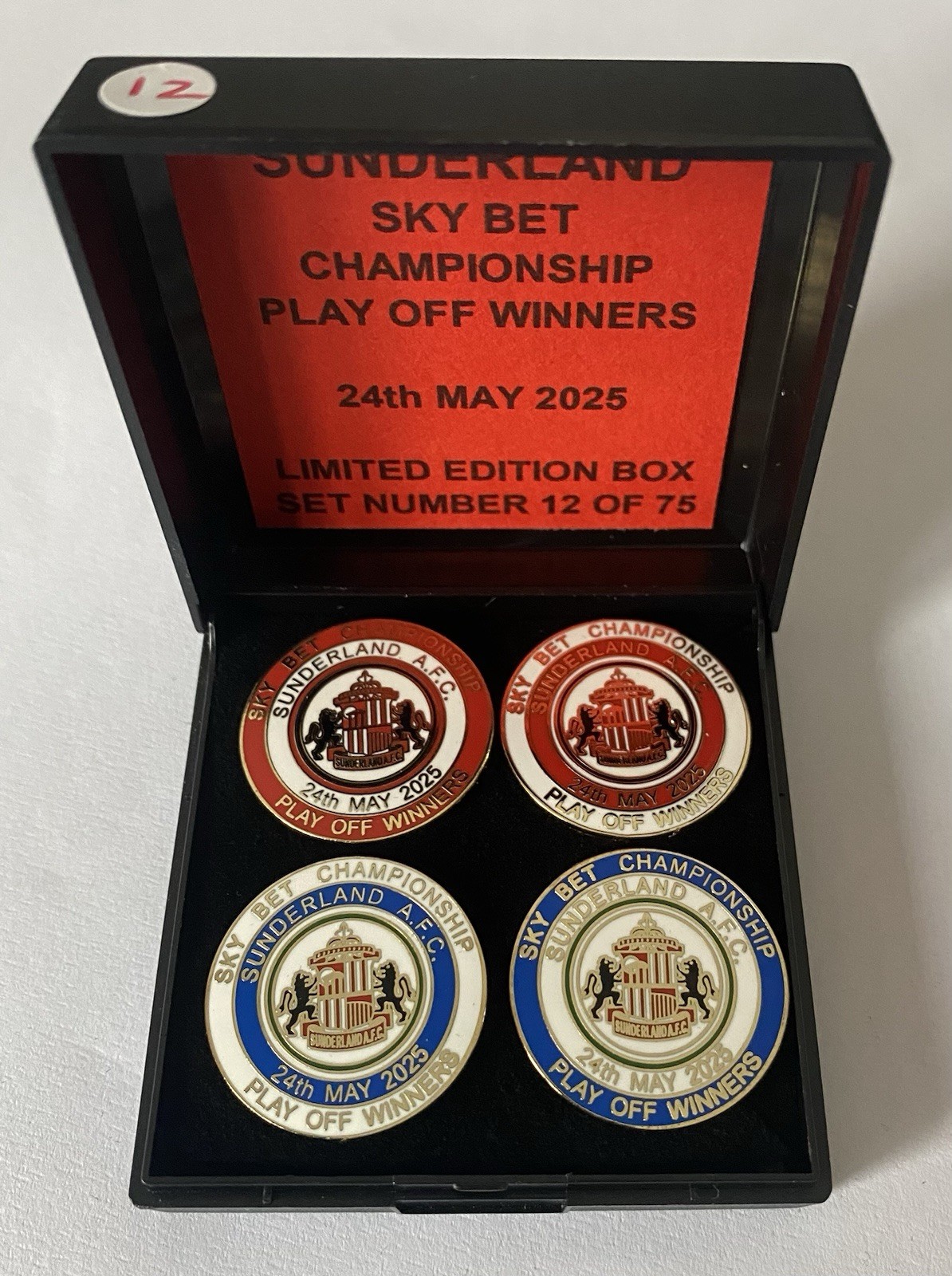 SUNDERLAND Football Club FC Badge AFC LTD ED PROMOTION PLAY OFF WINNERS Box Set for sale on Ebay