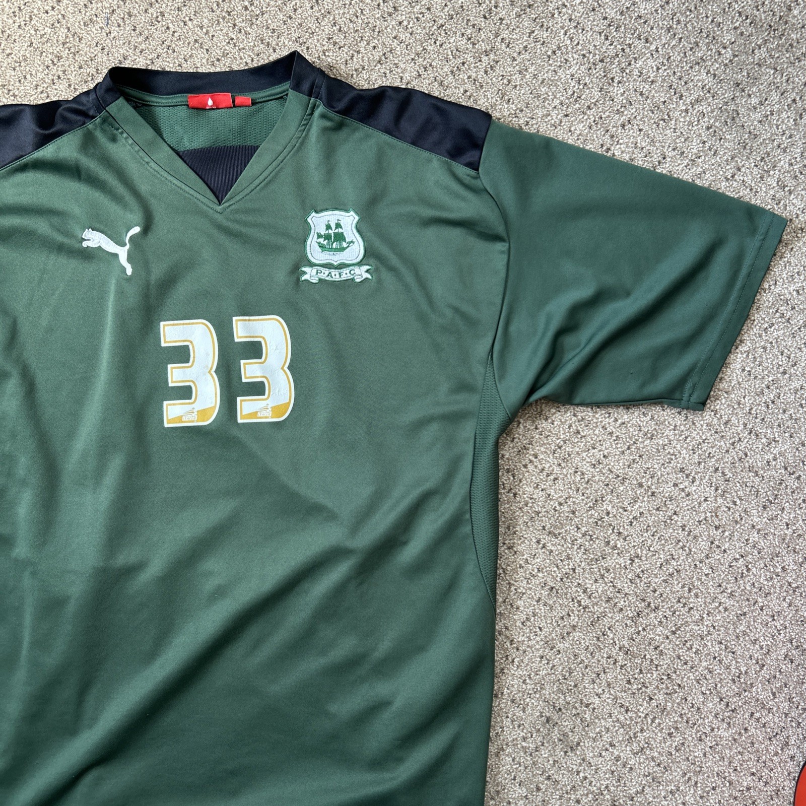 plymouth argyle 2008/09 player spec training shirt puma #33 david gray size xl for sale on Ebay