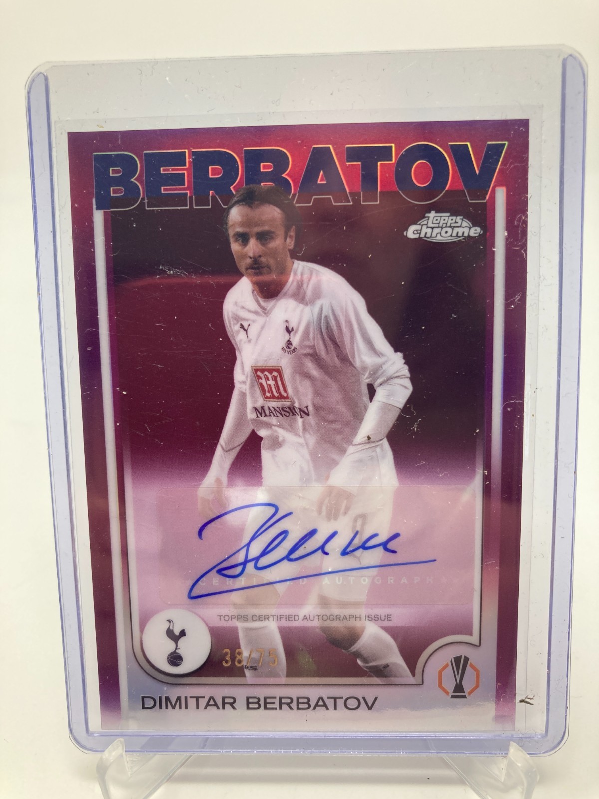 TOPPS CHROME 24/25 DIMITAR BERBATOV TOTTENHAM AUTO 38/75. for sale on Ebay