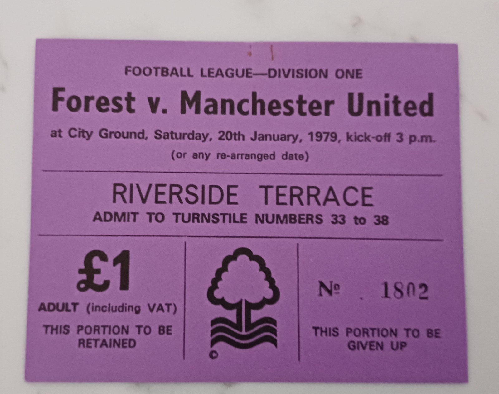 1978/1979 NOTTINGHAM FOREST v MANCHESTER UNITED MATCH TICKET for sale on Ebay