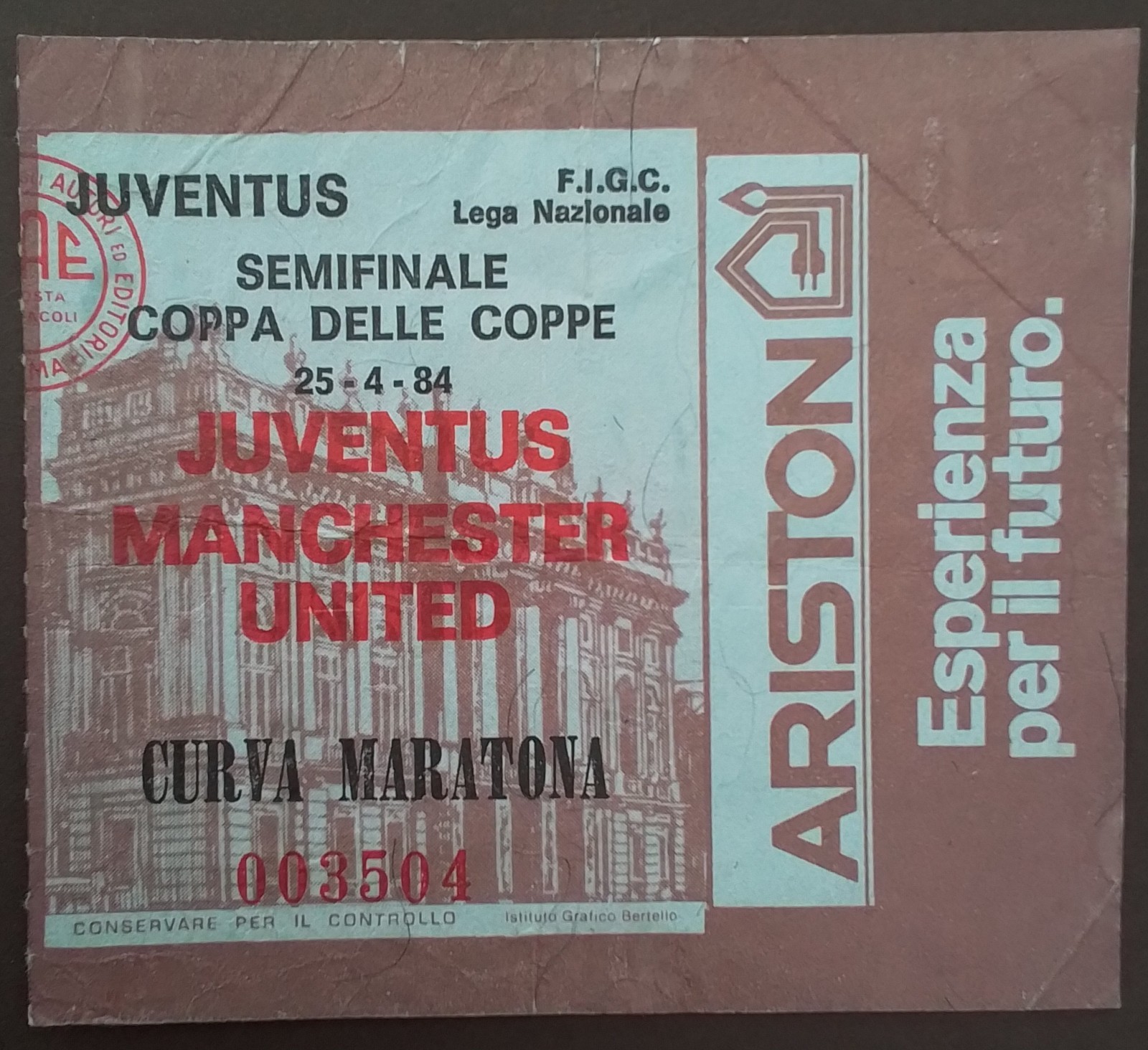 Juventus v Manchester United European Cup Winners Cup Semi Final 1984 for sale on Ebay