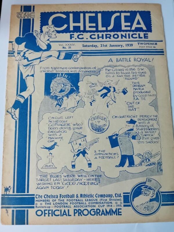 Chelsea V Fulham 1938/39 FA Cup Programme for sale on Ebay