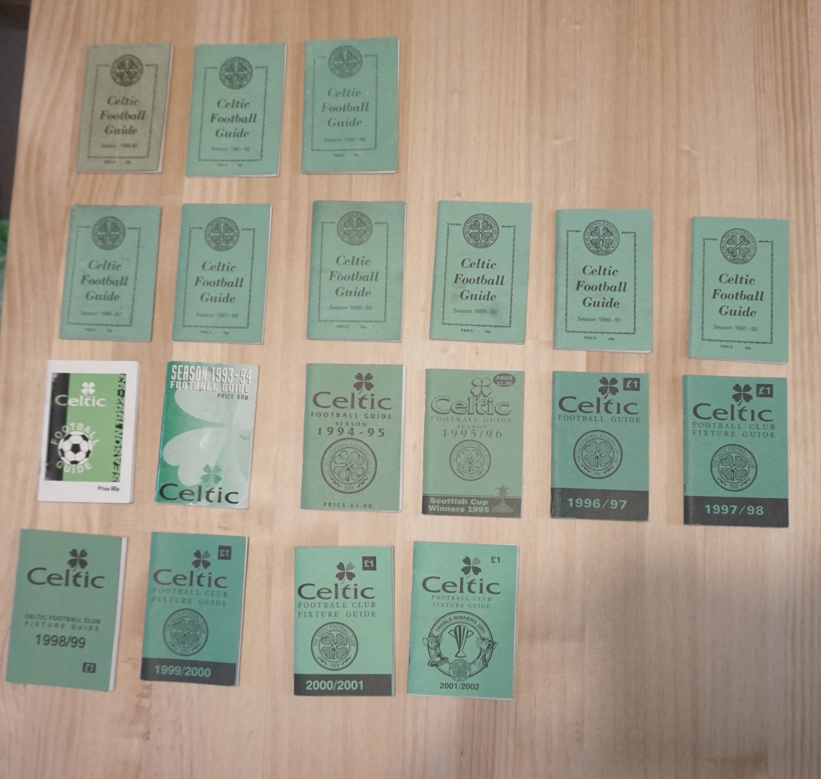 Celtic Football Guide - 19 Issues from 1980-81 to 2001/02 - Celtic FC for sale on Ebay
