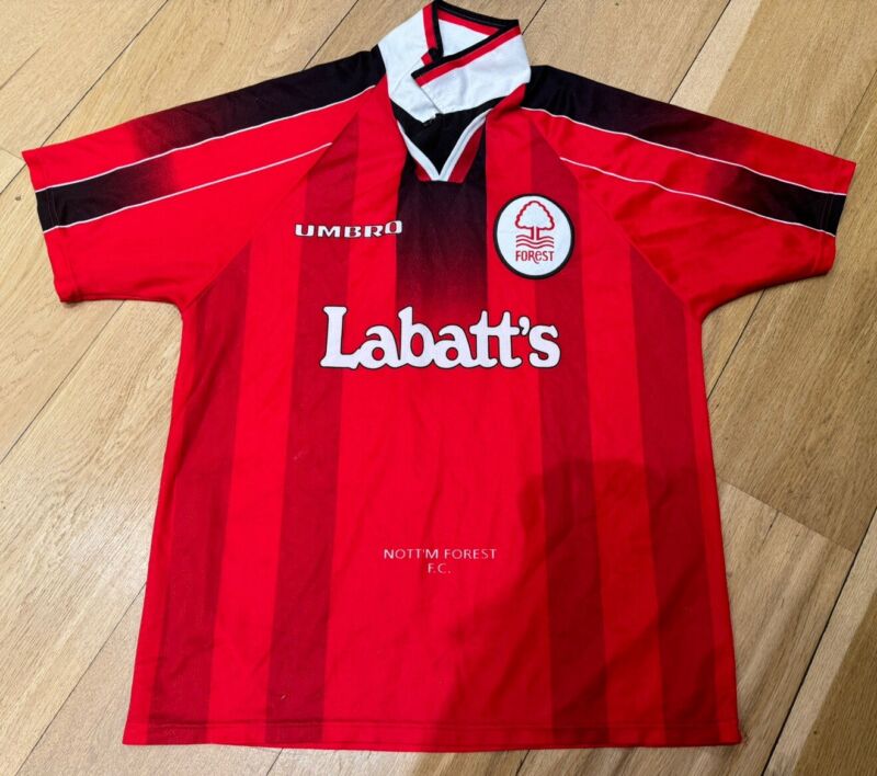 Vintage 1996-98 Nottingham Forest Umbro Home Shirt - Large for sale on Ebay