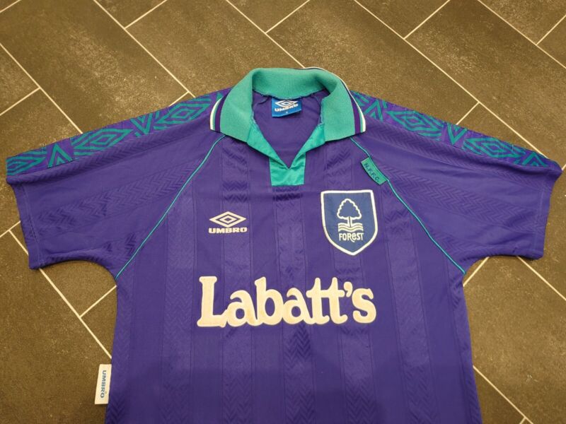 Nottingham forest away blue labatts shirt 93/95 medium in good condition  for sale on Ebay