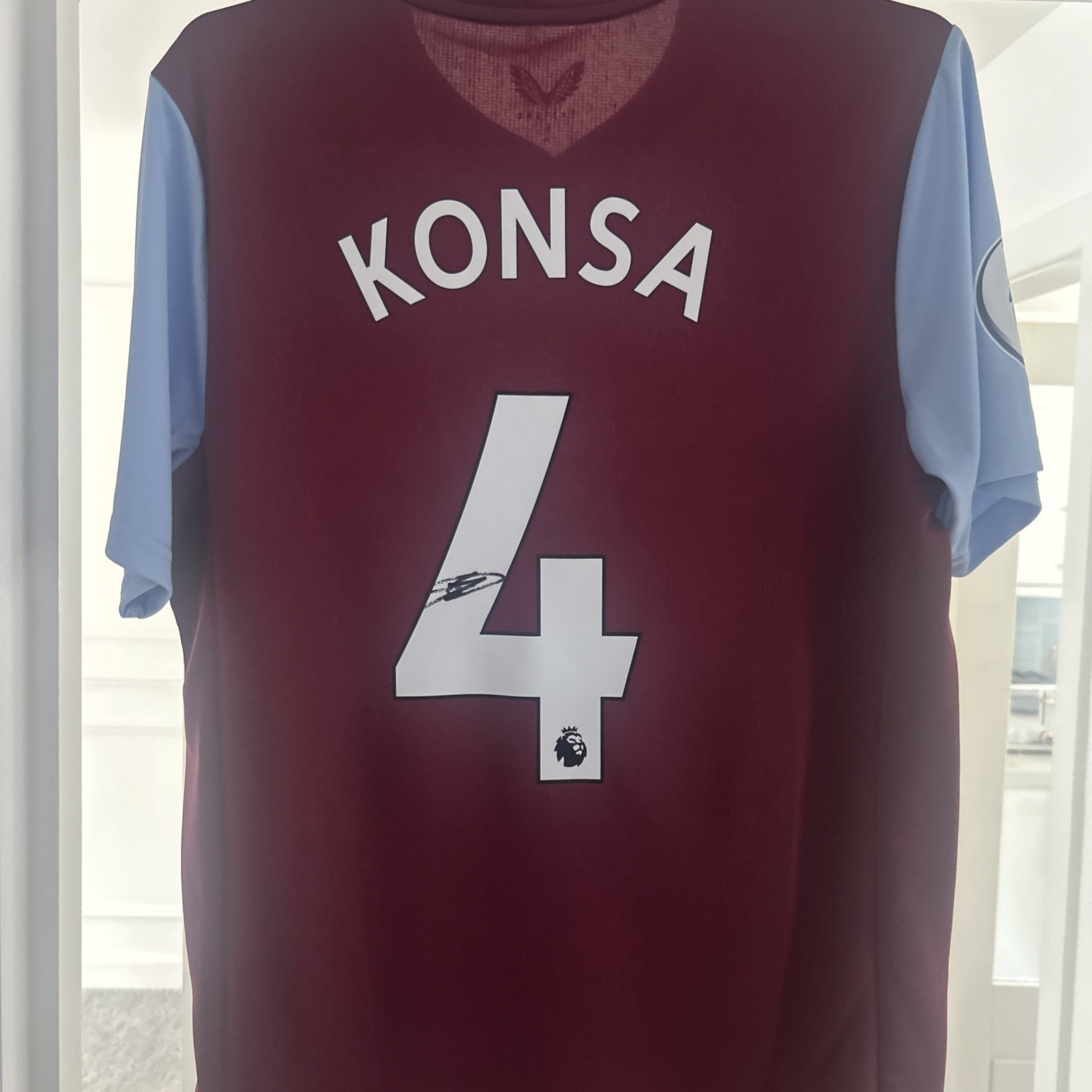 Ezri Konsa Hand Signed Aston Villa Shirt for sale on Ebay