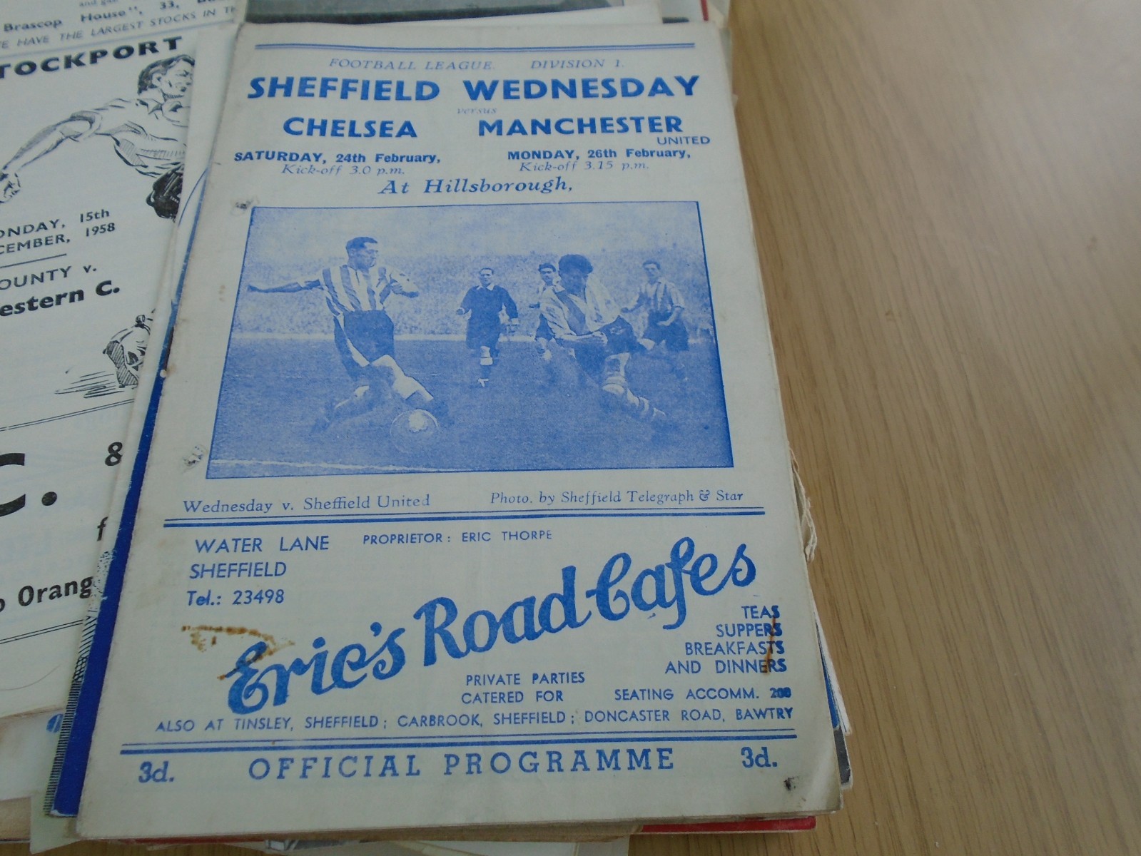 SHEFFIELD WEDNESDAY V CHELSEA & MANCHESTER UNITED 1950-1 ( PLEASE SEE DETAILS ) for sale on Ebay