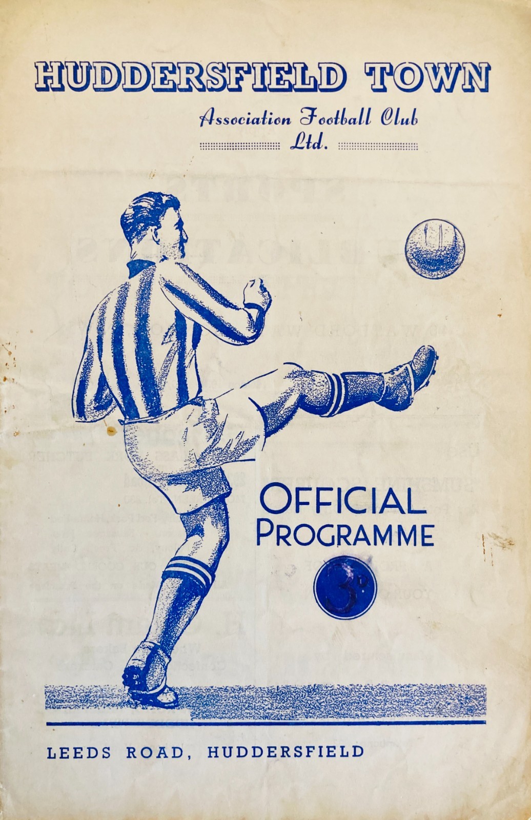 Huddersfield Town v Sheffield Wednesday Div 1 1950/51 for sale on Ebay