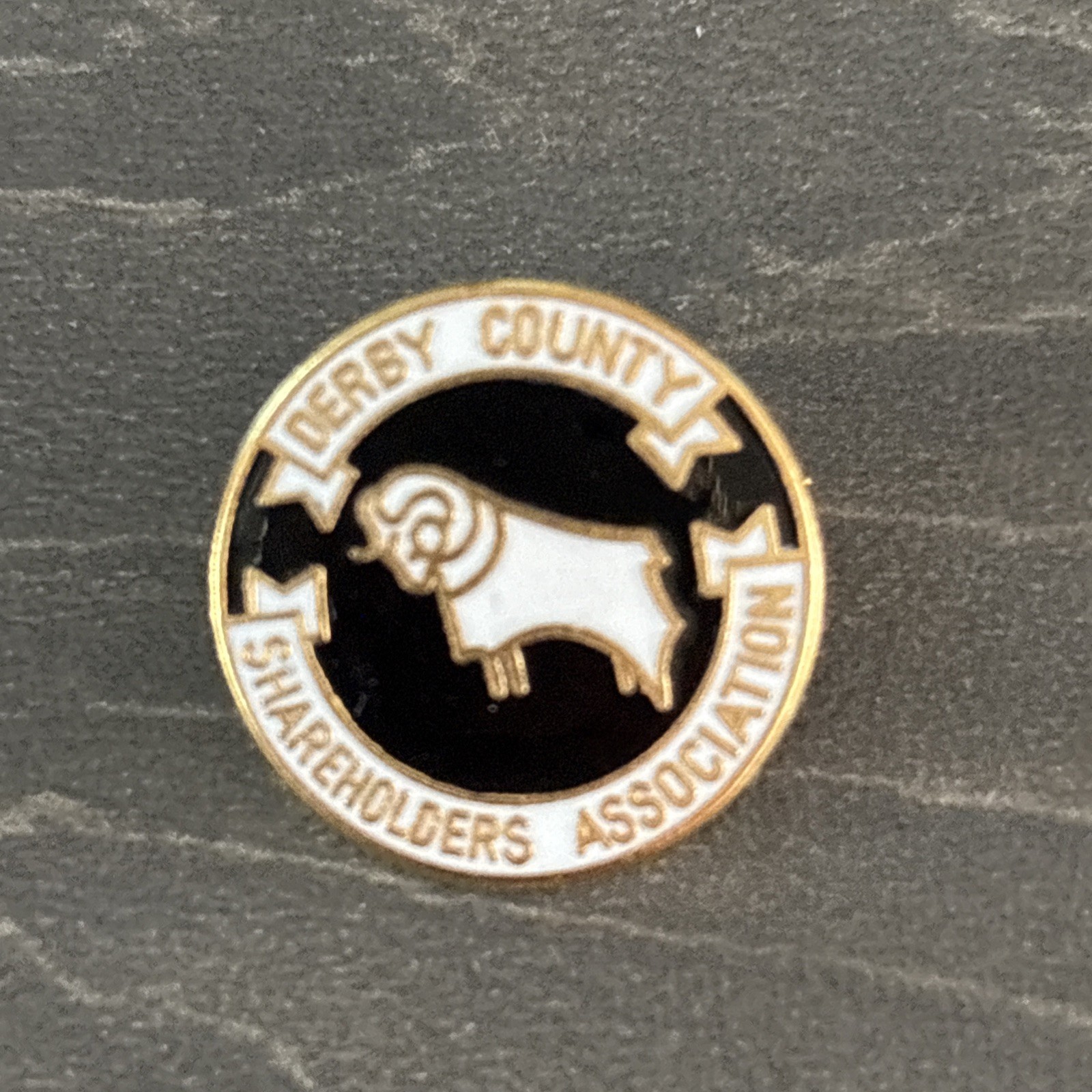 Derby county Shareholders Association Pin Badge for sale on Ebay