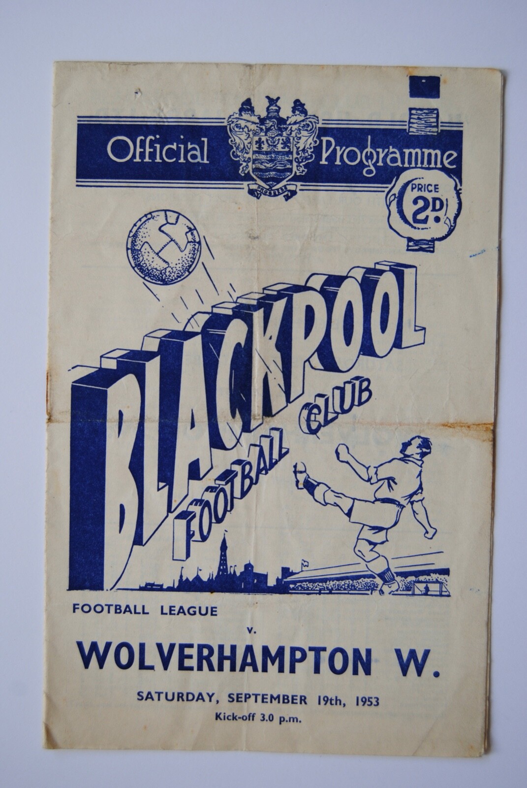 1953-54 Blackpool F.C. v Wolves Football Programme 19 September 1953 for sale on Ebay