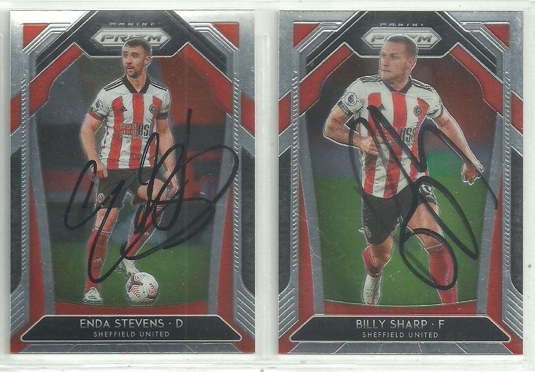 2 x SHEFFIELD UNITED - Signed 2020-21 Panini Prizm Cards for sale on Ebay