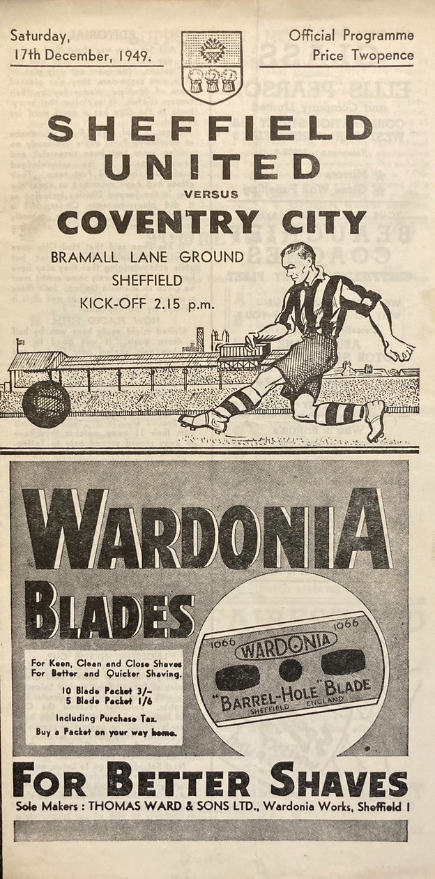 Sheffield United v Coventry City Div 2 1949/50 for sale on Ebay